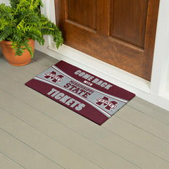 28" x 16" PVC Trapper Mat, Come Back with Tickets, Mississippi State U, Collegiate