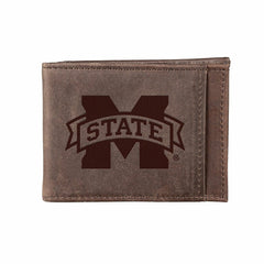 Front Pocket Wallet w/ RFID Blocking, Mississippi State University, Br, Collegiate, Home