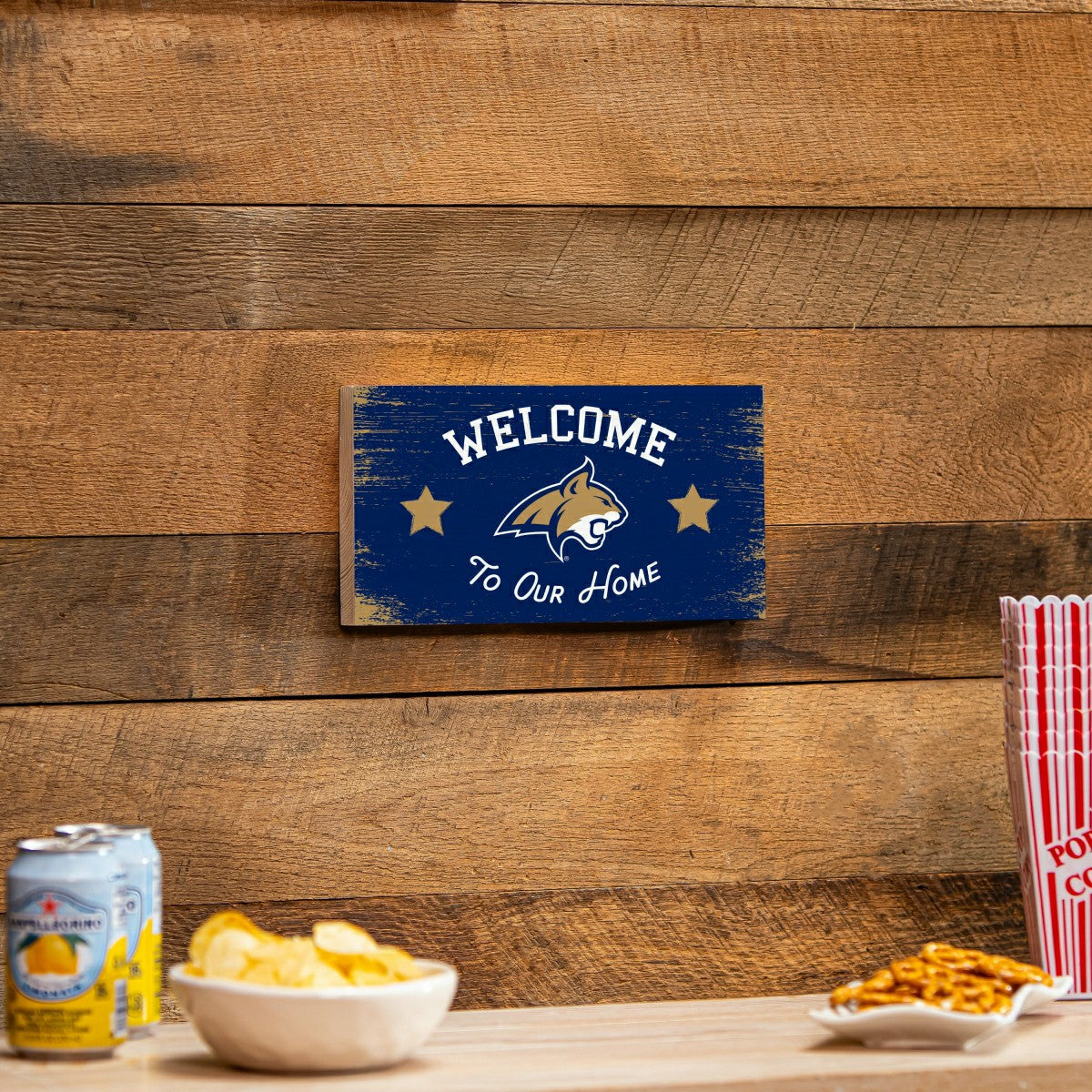 Montana State University Wood Wall Sign, 6x11, Collegiate, Home