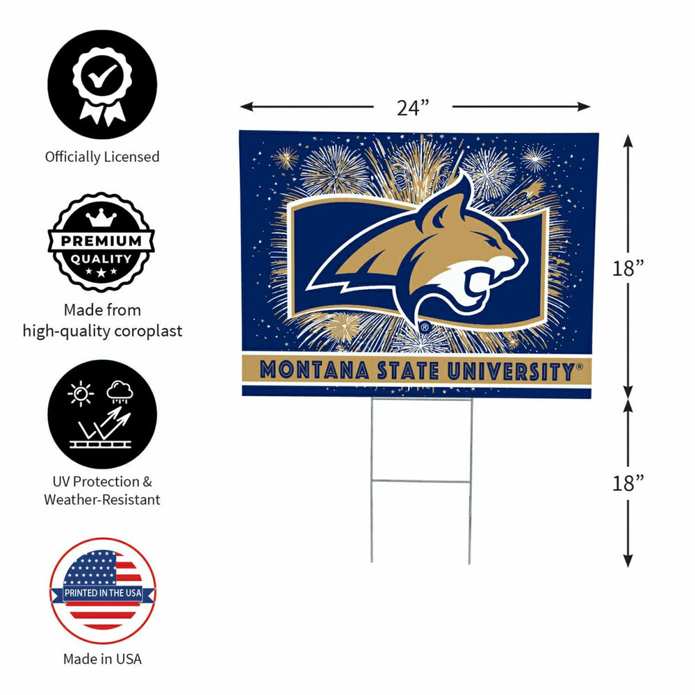 Montana State University Yard Sign, Patriotic, Collegiate, Home