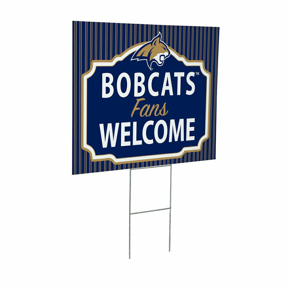 Montana State University Coroplast Yard Sign, "Fans Welcome", Collegiate, Home