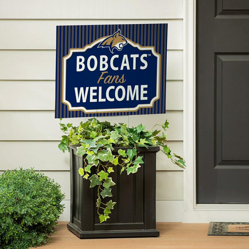 Montana State University Coroplast Yard Sign, "Fans Welcome", Collegiate, Home