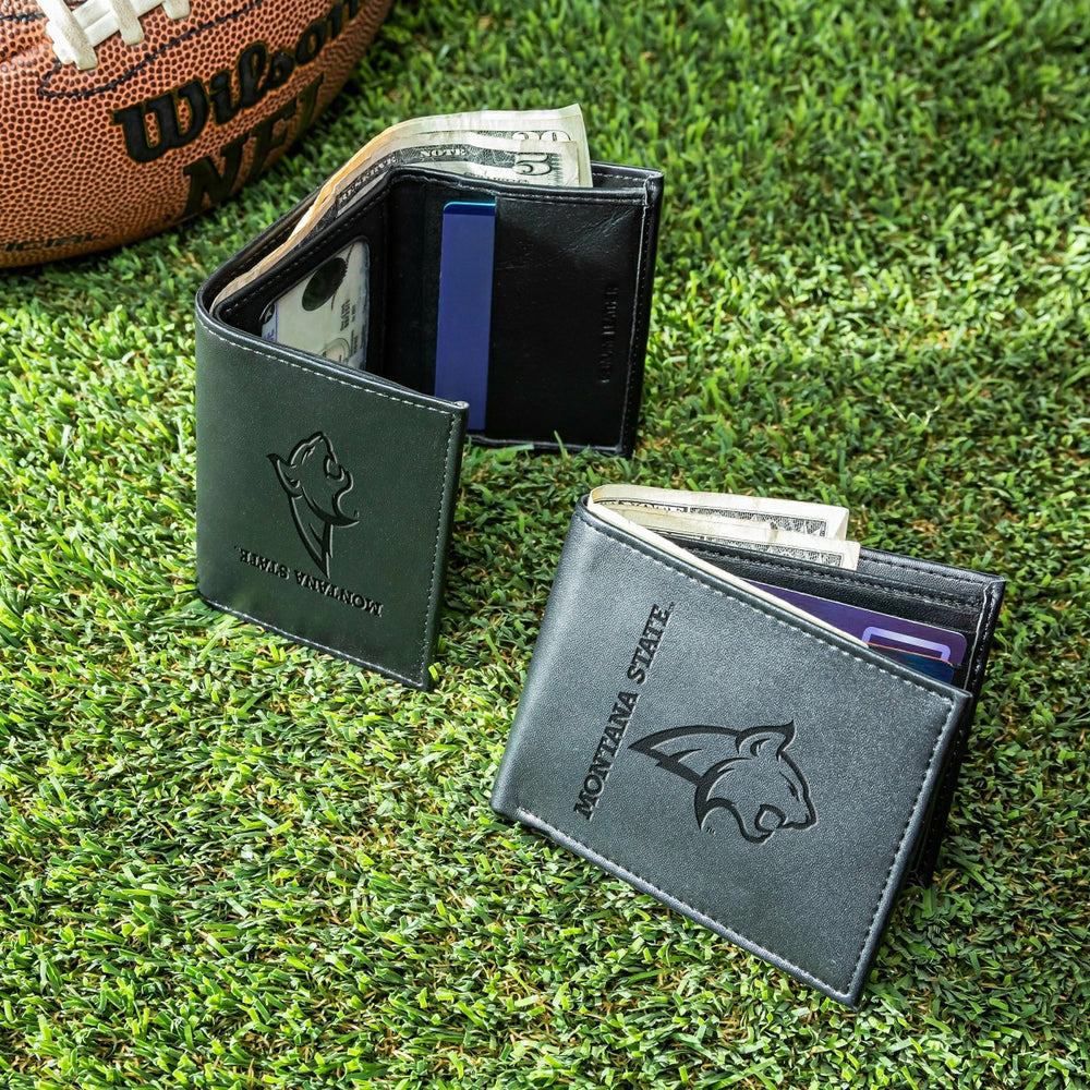 Montana State University, Bi-Fold and Tri-Fold Wallet Gift Set, Black, Collegiate, Home