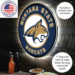 LED Wall Decor, Round, Montana State University, Collegiate, Home