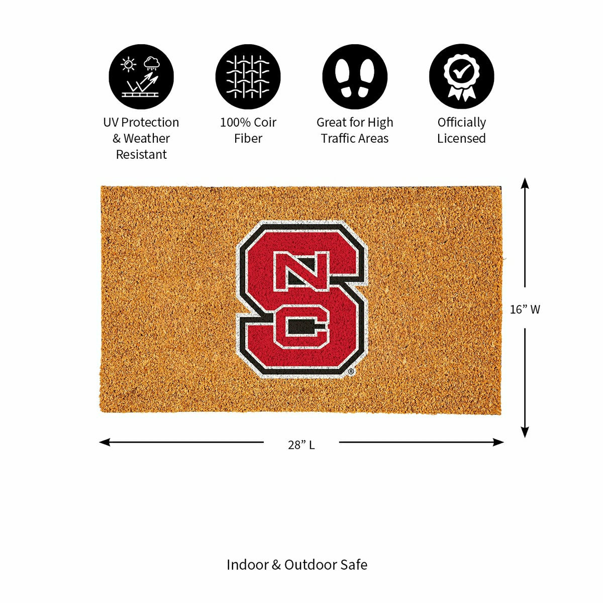 Coir Mat, 16"x28", North Carolina State University, Collegiate