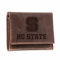 North Carolina State University, Tri-Fold Wallet, Brown, CH, 100% Genu, Collegiate, Home