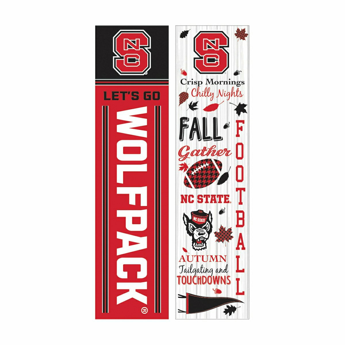 46" Double Sided Leaner, North Carolina State University, Fall Seasona, Collegiate, Home