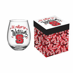 North Carolina State University, 17oz Boxed Stemless Glass, Collegiate, Home