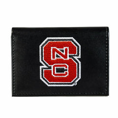 North Carolina State University Black Tri-Fold Embroidered Wallet w/ RFID Blocking, Collegiate, Home