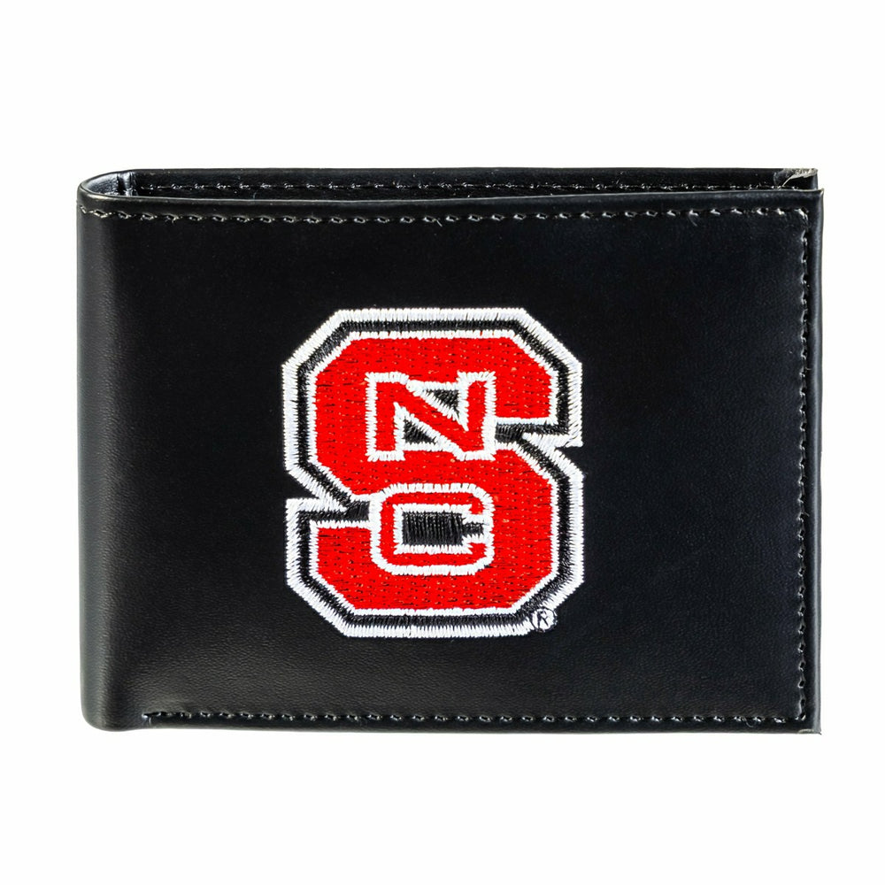 North Carolina State University Black Bi-Fold Embroidered Wallet w/ RFID Blocking, Collegiate, Home