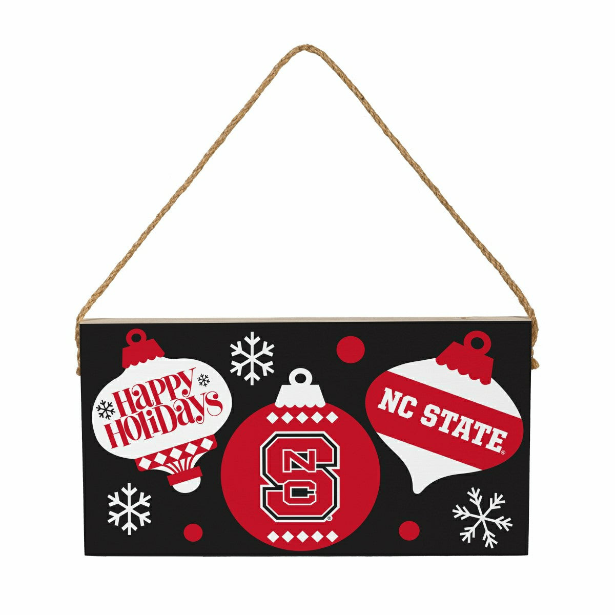 North Carolina State University Holiday Wood Wall Sign, 6x11, Collegiate, Home