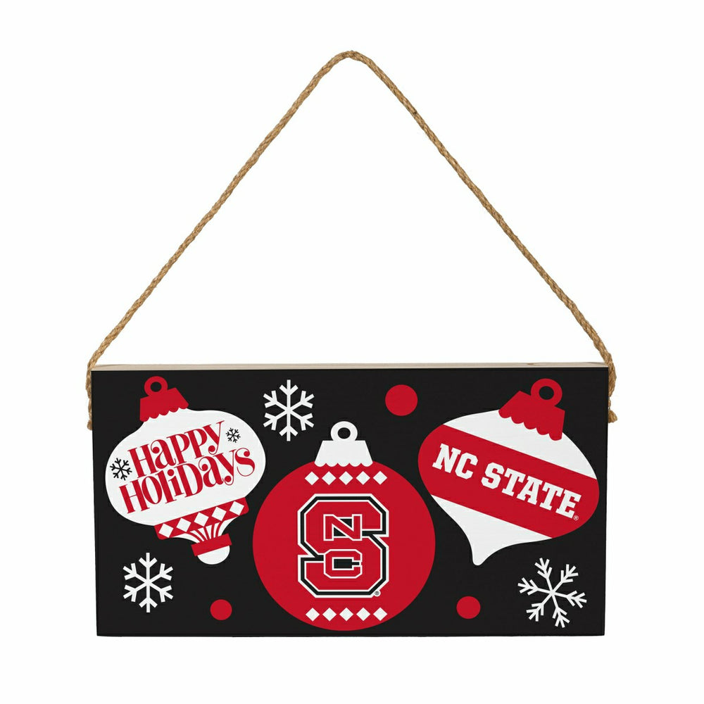 North Carolina State University Holiday Wood Wall Sign, 6x11, Collegiate, Home