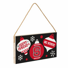 North Carolina State University Holiday Wood Wall Sign, 6x11, Collegiate, Home