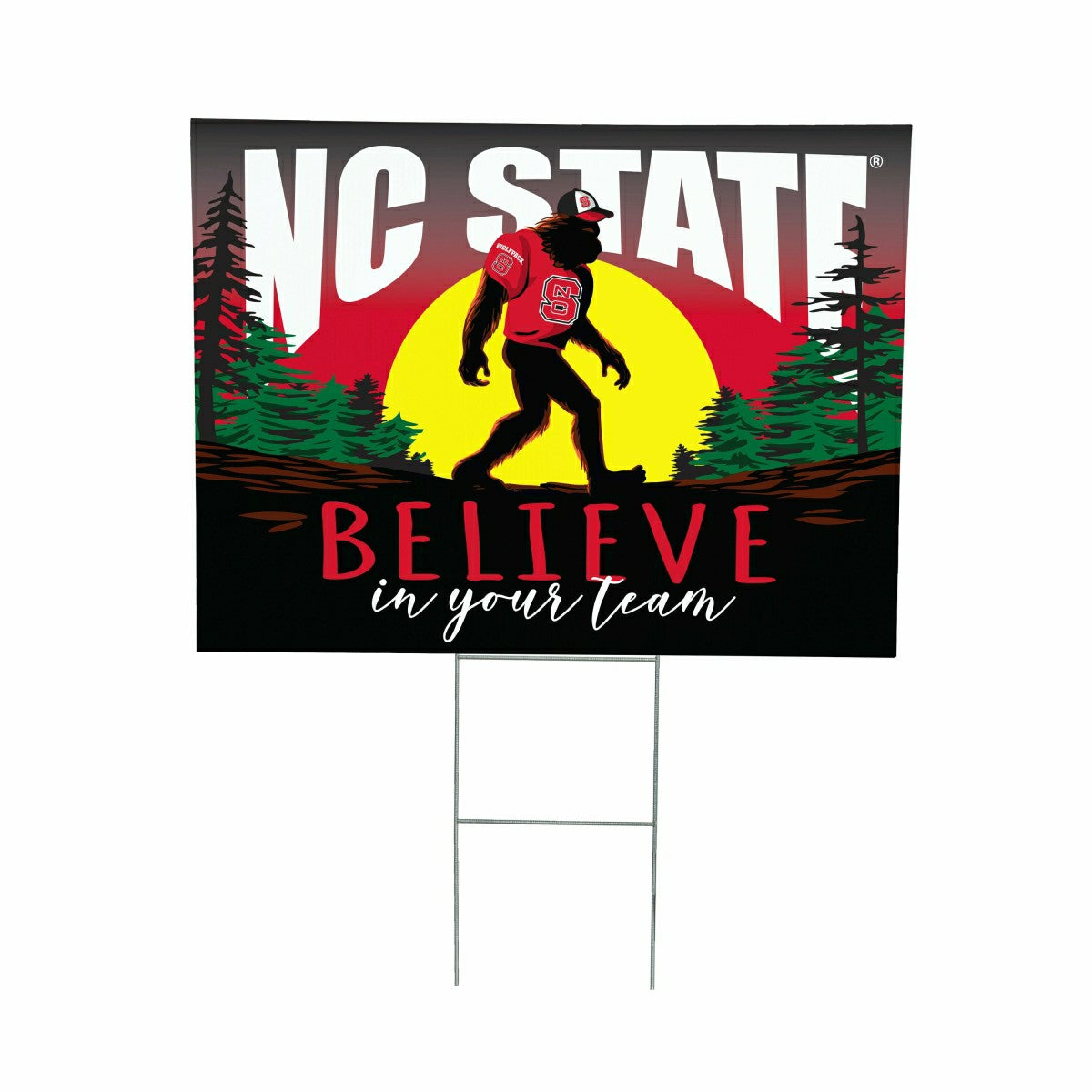 North Carolina State University Yard Sign, Bigfoot, Collegiate, Home