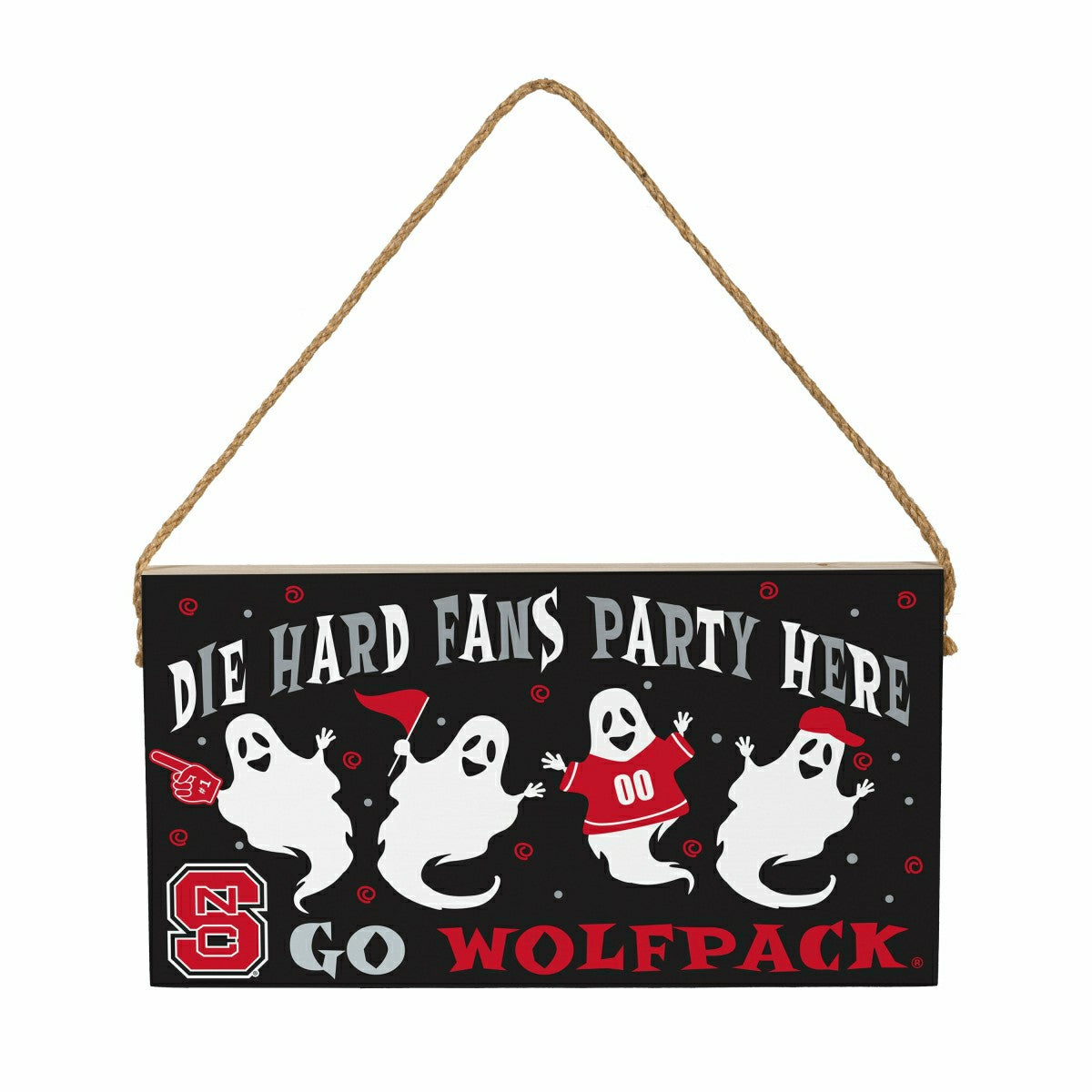 North Carolina State University Halloween Wood Wall Sign, 6x11, Collegiate, Home
