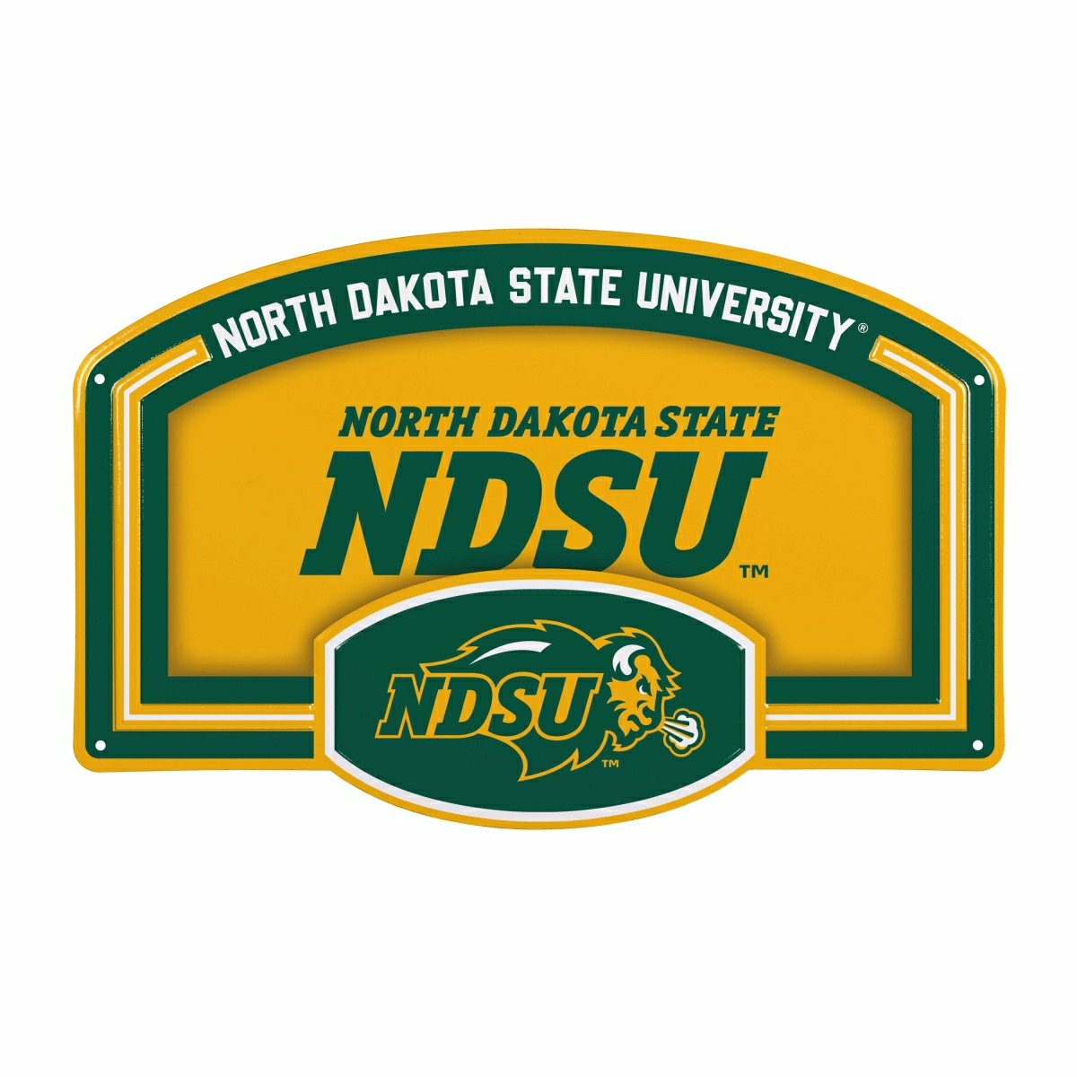 North Dakota State University USA Embossed Steel Wall Sign, 11" x 17", Collegiate, Home