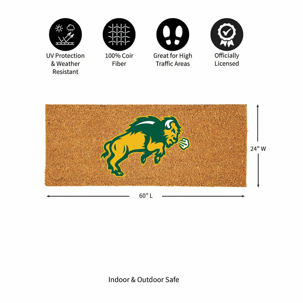 North Dakota State University Extra Large Full Color Coir Mat, 60"x24", Collegiate