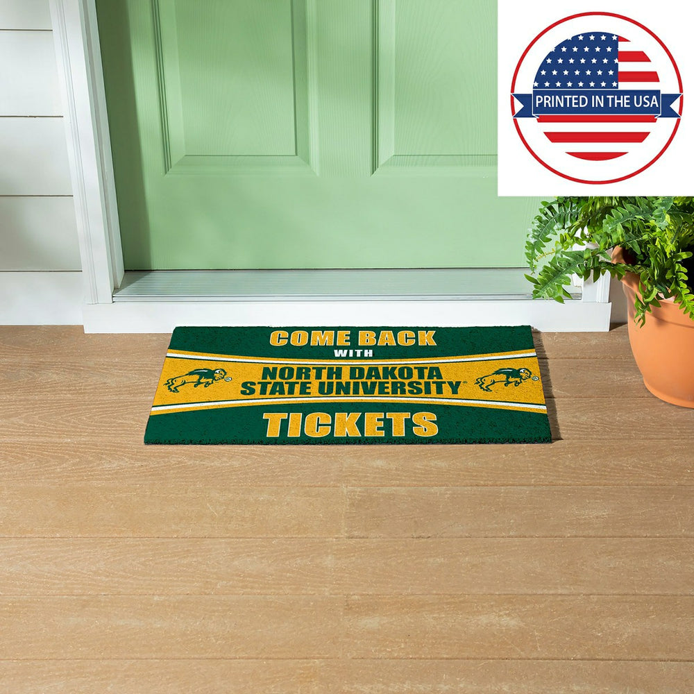 28" x 16" PVC Trapper Mat, Come Back with Tickets, North Dakota State , Collegiate