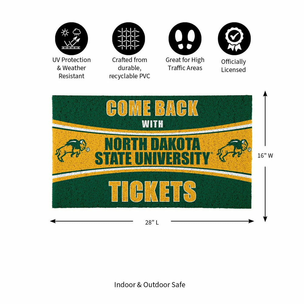 28" x 16" PVC Trapper Mat, Come Back with Tickets, North Dakota State , Collegiate