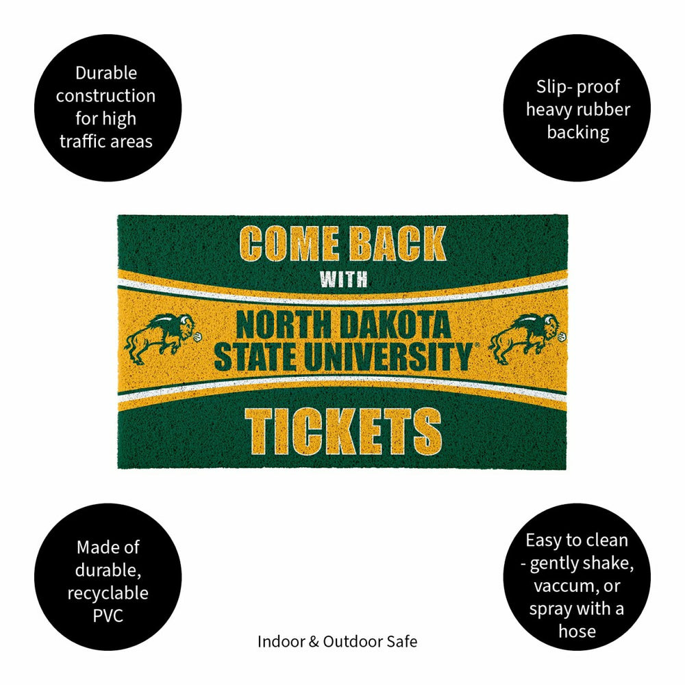 28" x 16" PVC Trapper Mat, Come Back with Tickets, North Dakota State , Collegiate