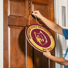 Northern State University Round Door Décor with Hanging Rope, 18x18, Collegiate, Home
