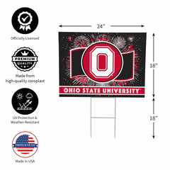 Ohio State University Coroplast Yard Sign, Patriotic, Collegiate, Home
