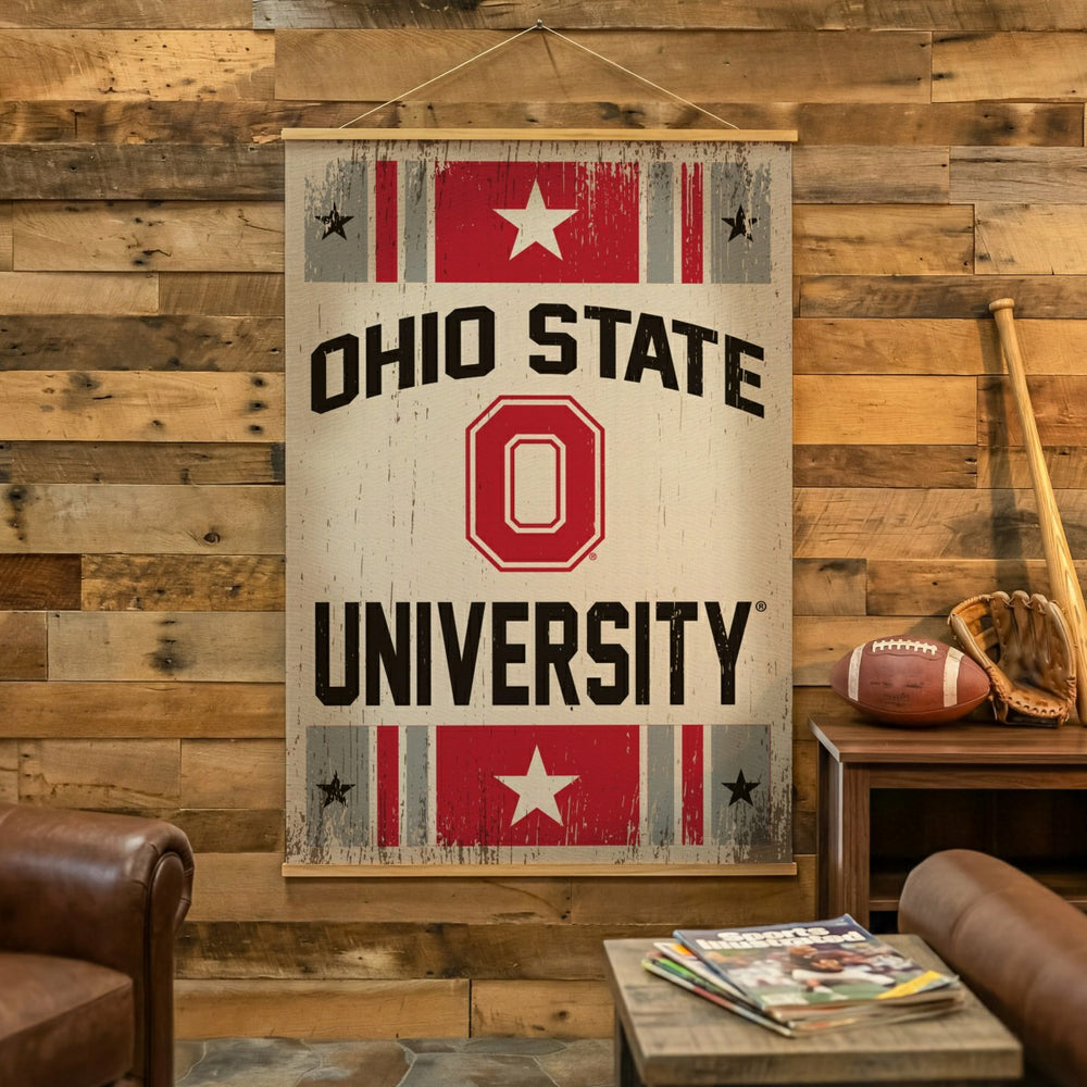 Ohio State University, Canvas Wall Tapestry, Large, 54x36, Collegiate, Home