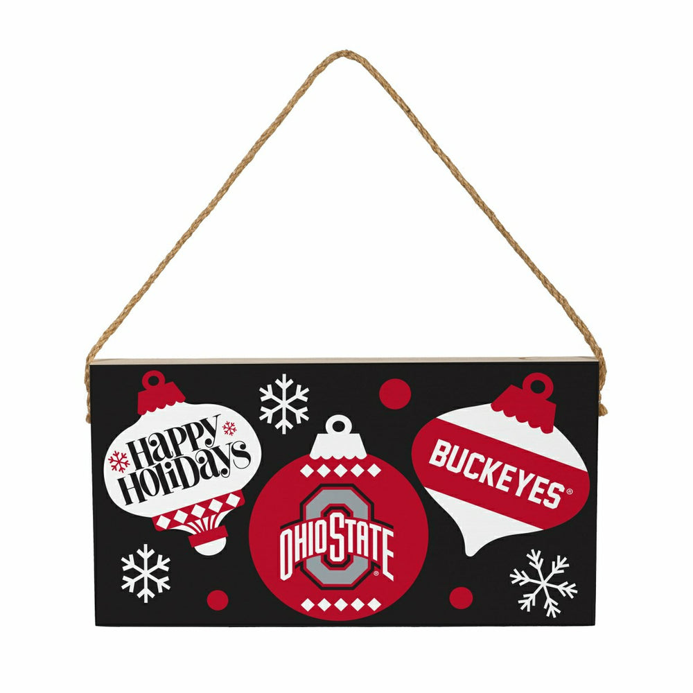 Ohio State University Holiday Wood Wall Sign, 6x11, Collegiate, Home