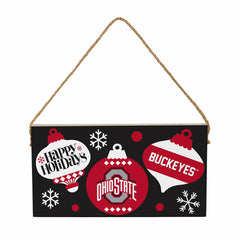 Ohio State University Holiday Wood Wall Sign, 6x11, Collegiate, Home