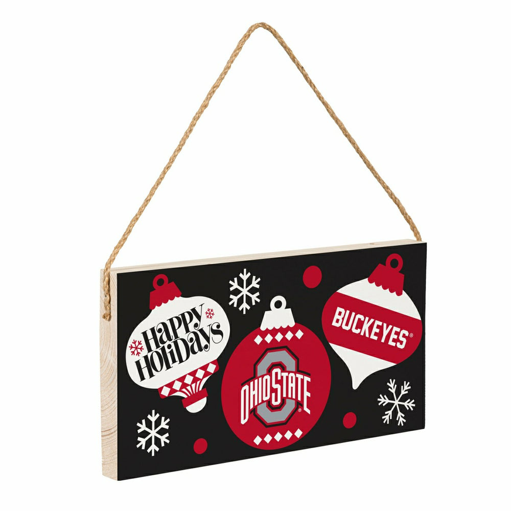 Ohio State University Holiday Wood Wall Sign, 6x11, Collegiate, Home