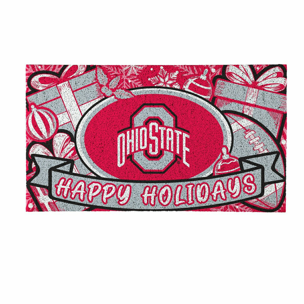 Ohio State University Holiday PVC Mat, 28"x16", Collegiate