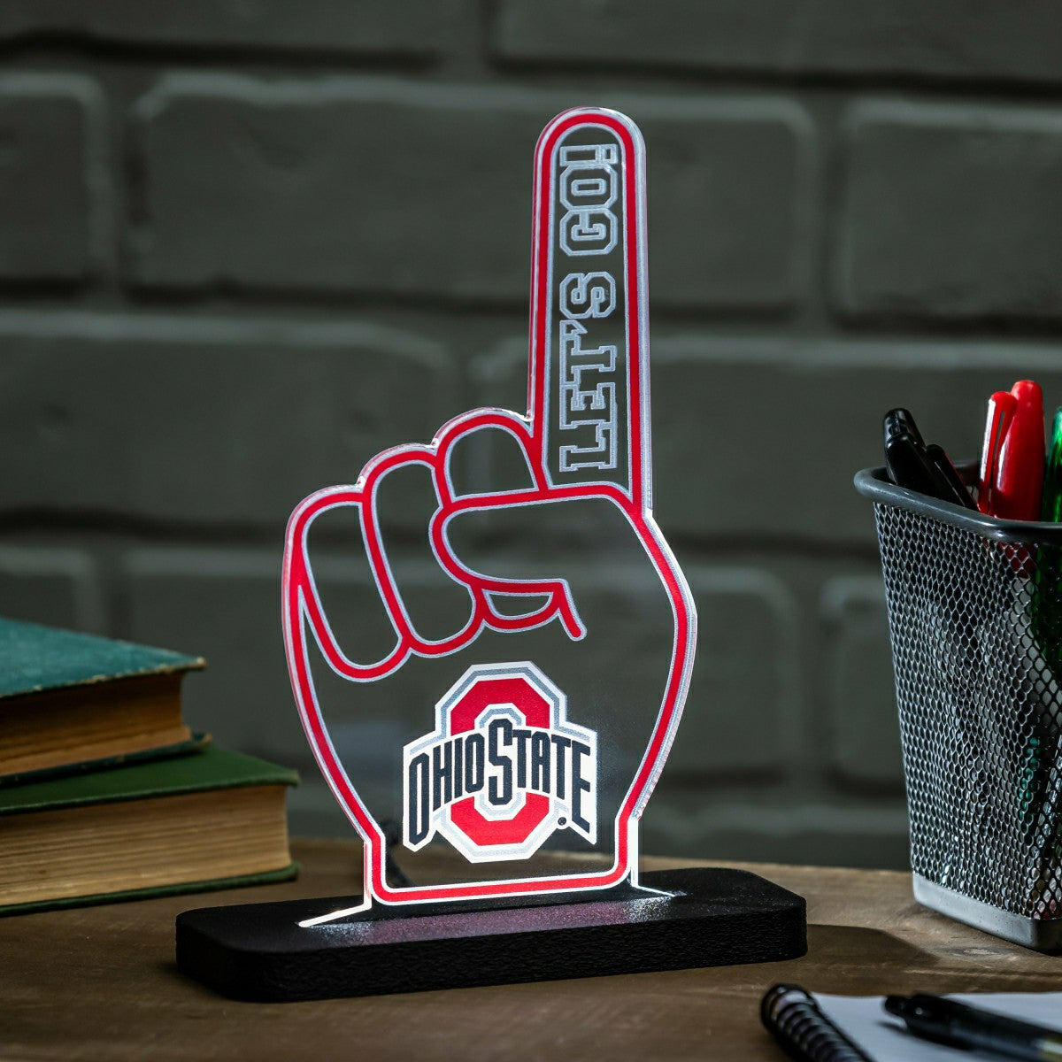Ohio State University College Foam Finger Desklite LED Decor, Collegiate, Home