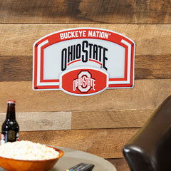 Ohio State University USA Embossed Steel Wall Sign, 11" x 17", Collegiate, Home