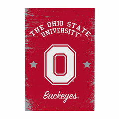 Ohio State University Wood Wall Sign, 16x24, Collegiate, Home