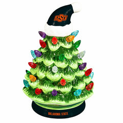 Oklahoma State University 8" LED Ceramic Christmas Tree, Collegiate, Home