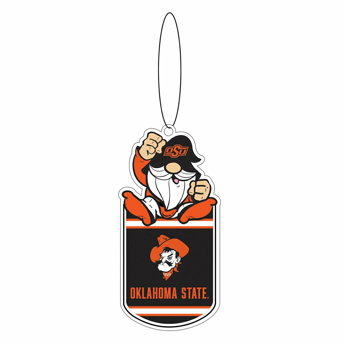Oklahoma State University Gift Tag Ornament, Gnome Fan, Collegiate, Home