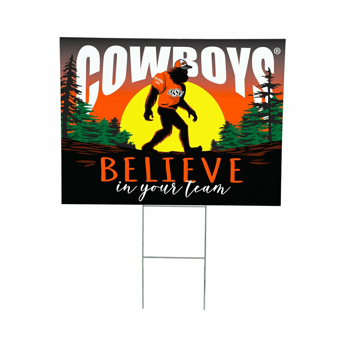 Oklahoma State University Yard Sign, Bigfoot, Collegiate, Home