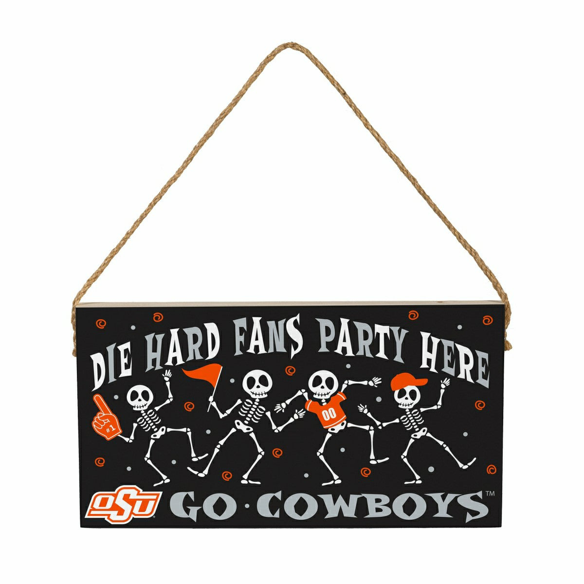 Oklahoma State University Halloween Wood Wall Sign, 6x11, Collegiate, Home