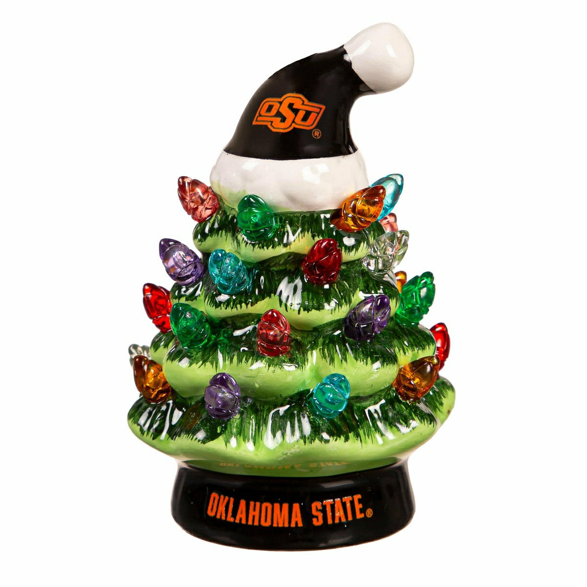4" Mini LED Tabletop Christmas Tree, Set of 2, Oklahoma State Universi, Collegiate, Home