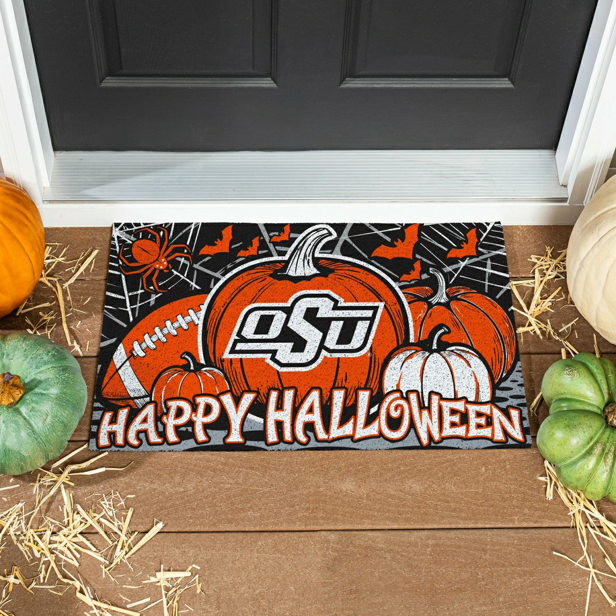 Oklahoma State University Halloween PVC Mat, 28"x16", Collegiate