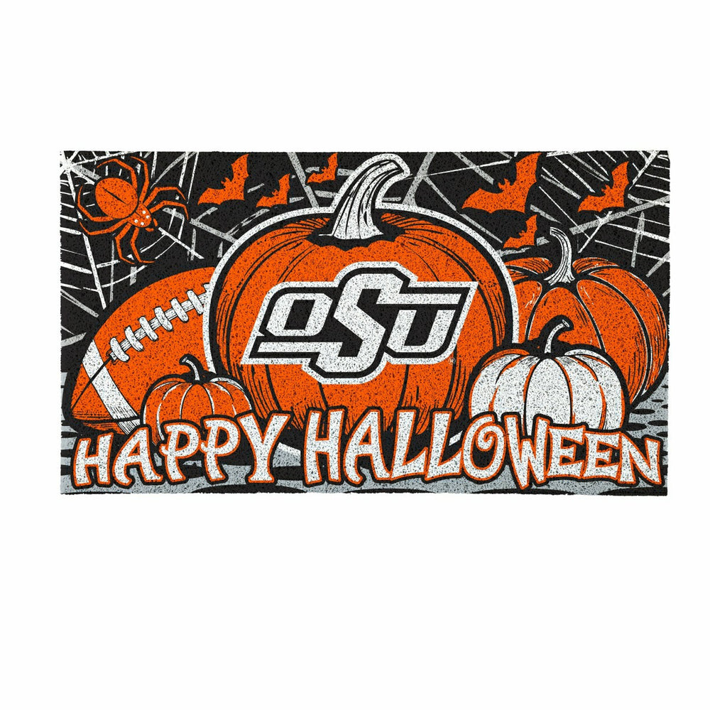 Oklahoma State University Halloween PVC Mat, 28"x16", Collegiate