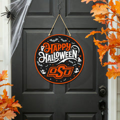 Oklahoma State University Halloween Round Door Décor with Hanging Rope, Collegiate, Home