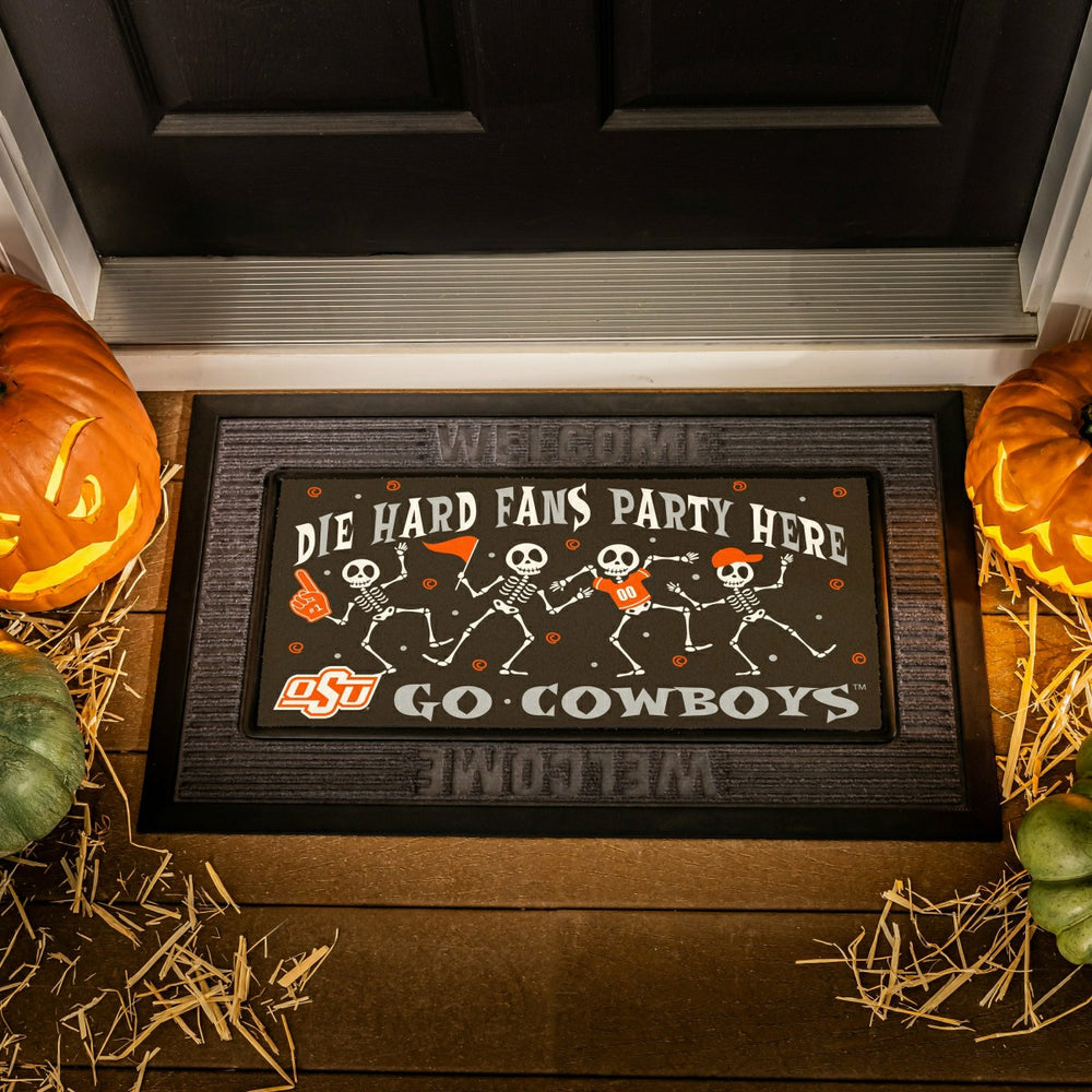 Oklahoma State University Flocked Coir Halloween Sassafras Switch Mat,, Collegiate