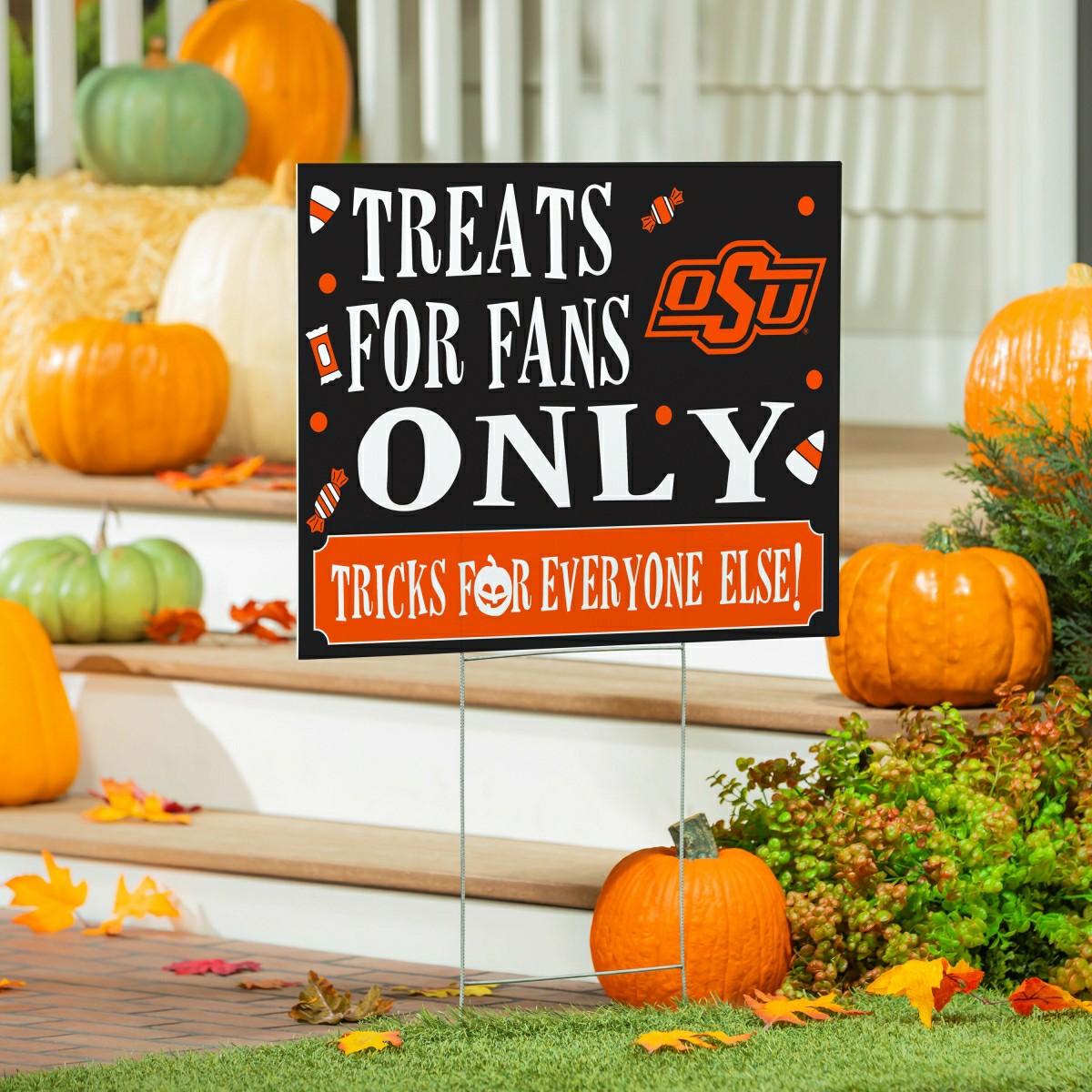Oklahoma State University Yard Sign, Halloween Treats for Fans, Collegiate, Home
