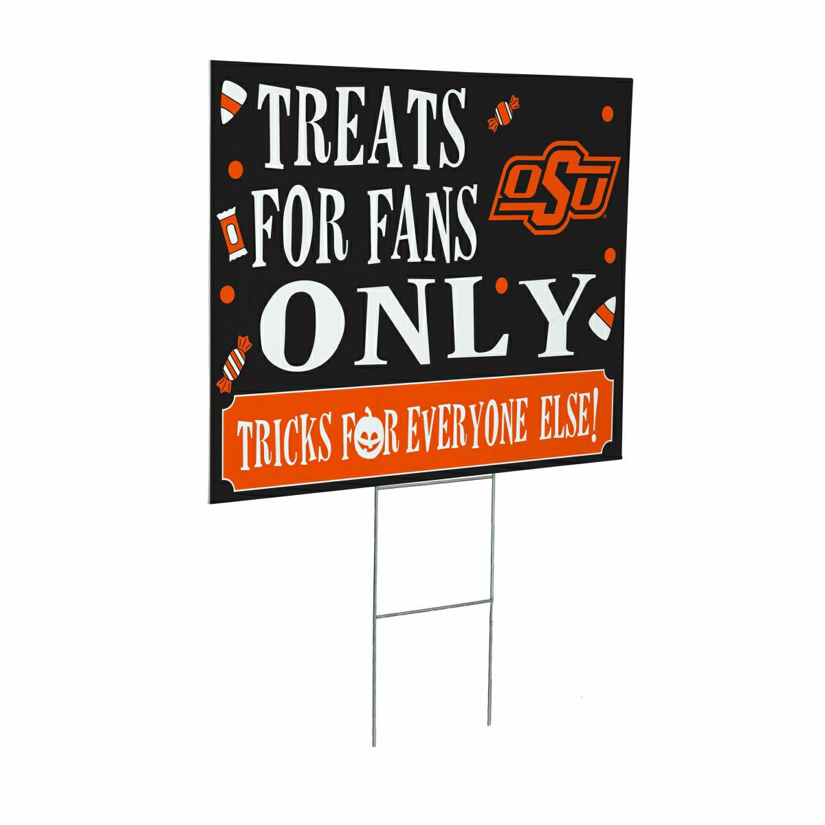 Oklahoma State University Yard Sign, Halloween Treats for Fans, Collegiate, Home