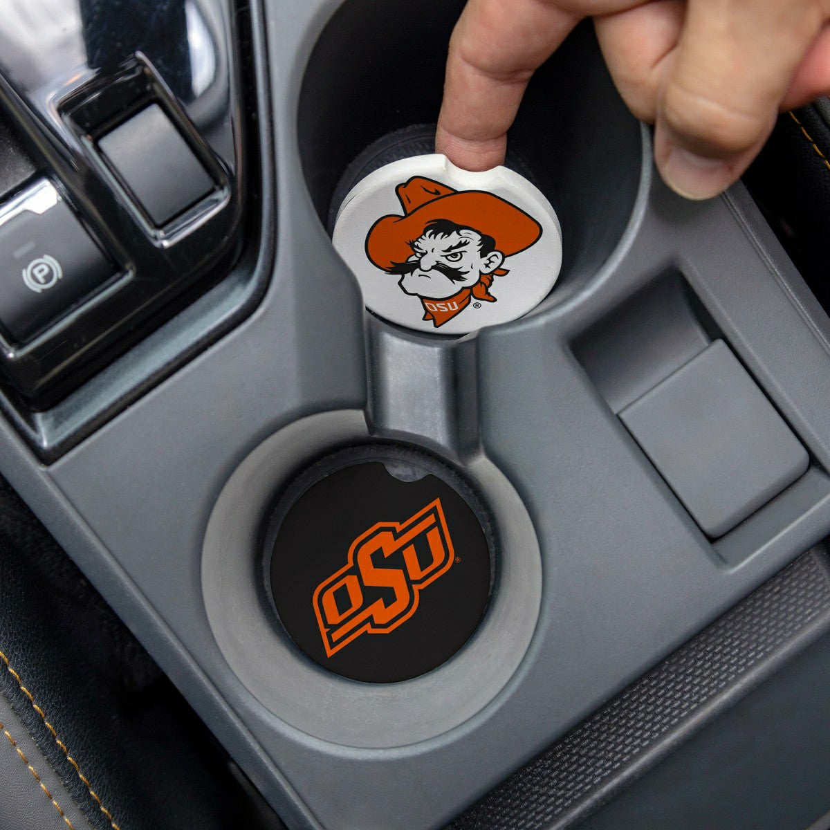 Oklahoma State University Car Coaster Set, 2pc, Collegiate, Home