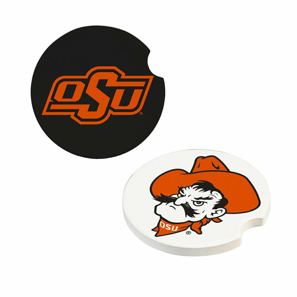 Oklahoma State University Car Coaster Set, 2pc, Collegiate, Home
