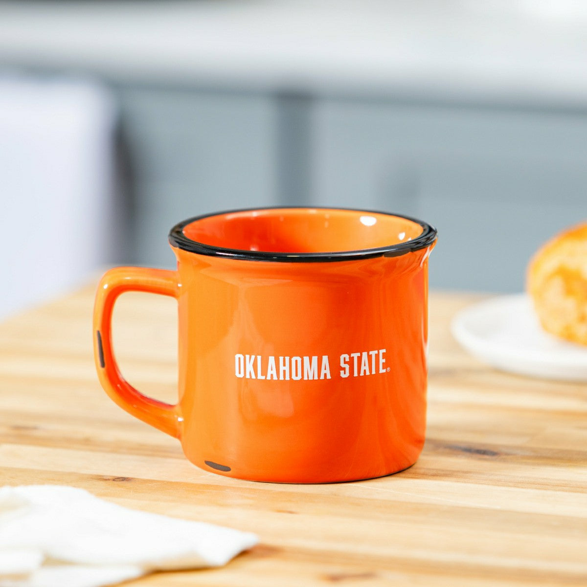 Oklahoma State University Ceramic Camp Cup with Enamel Finish, 14oz, Collegiate, Home