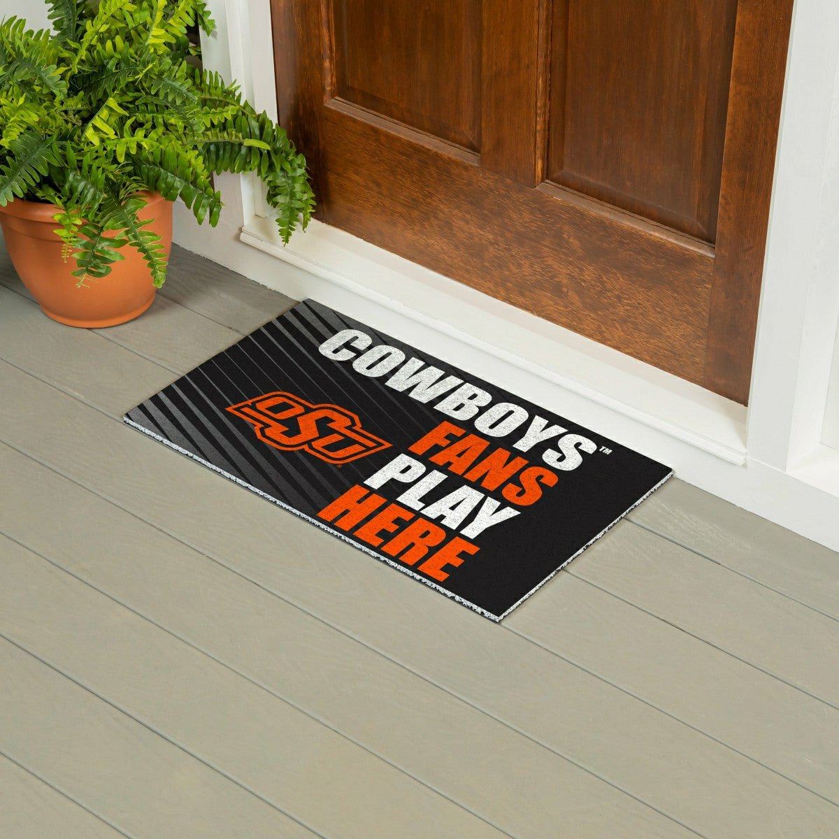 Oklahoma State University Fan Mat, 28"x16", Collegiate