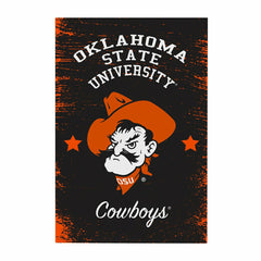 Oklahoma State University Wood Wall Sign, 16x24, Collegiate, Home